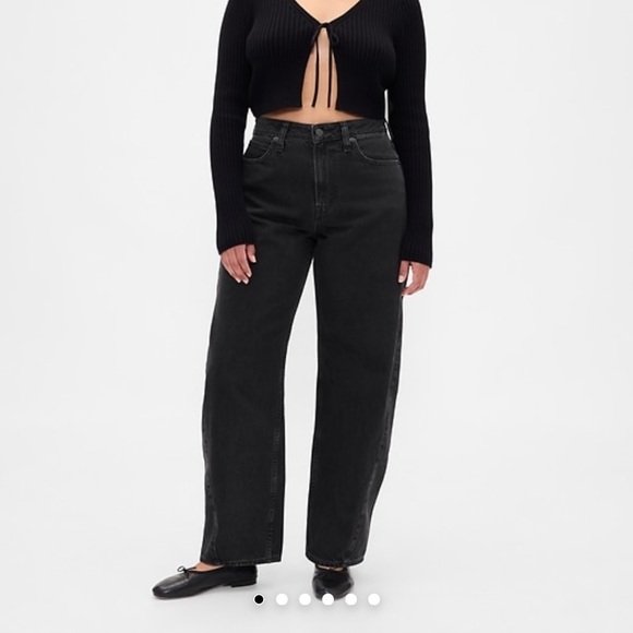 GAP Denim - Gap Curvy High Rise Barrel Jeans in Black Wash 30 Regular NWT